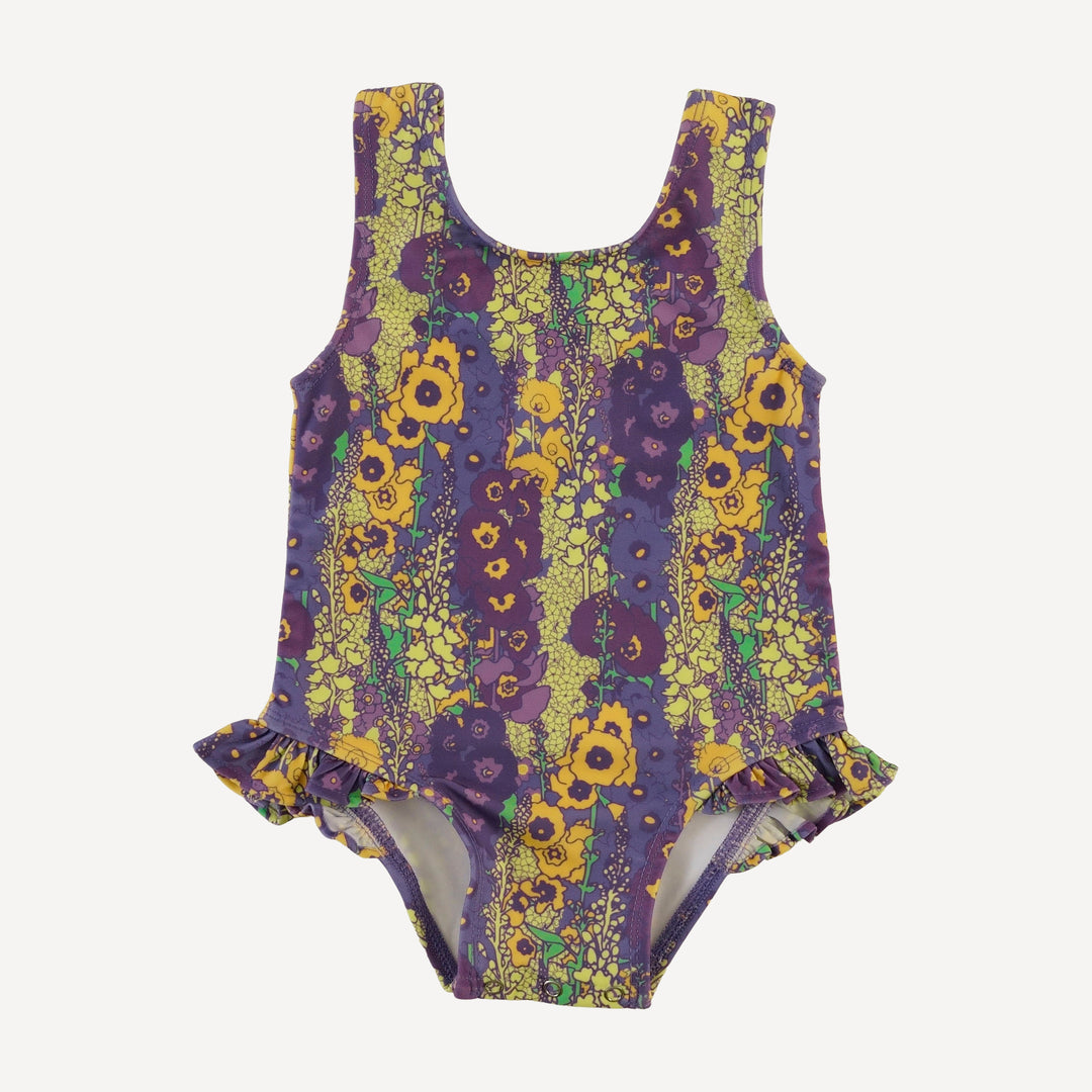ruffle leg tank swimsuit | violet hollyhock | swim