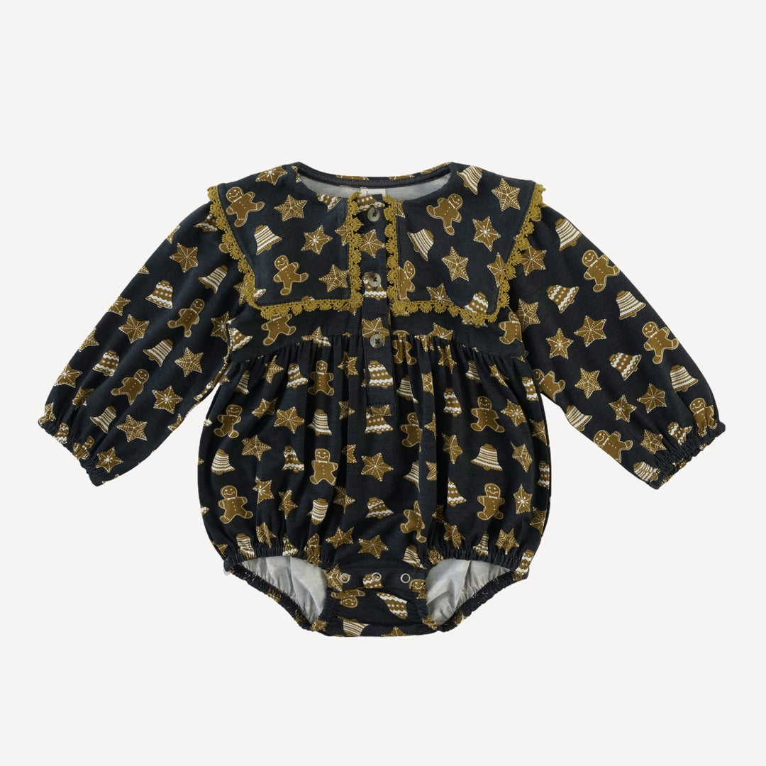 long sleeve square collar lace bubble | gingerbread cookies | bamboo