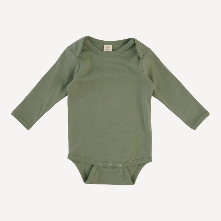 long sleeve lap neck bodysuit | sea spray | organic cotton interlock