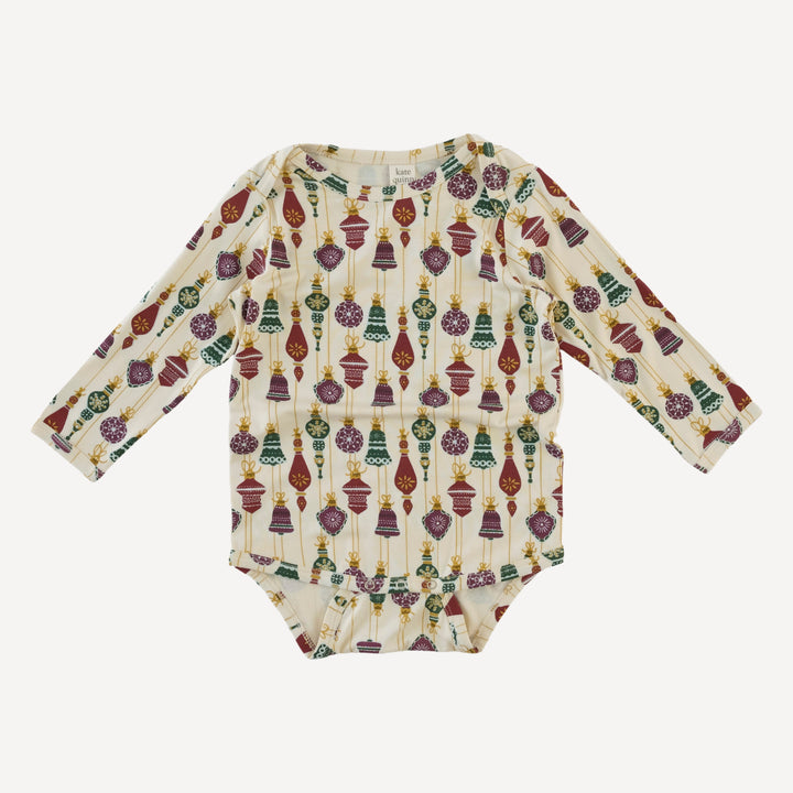 long sleeve lap neck bodysuit | vintage ornaments | bamboo