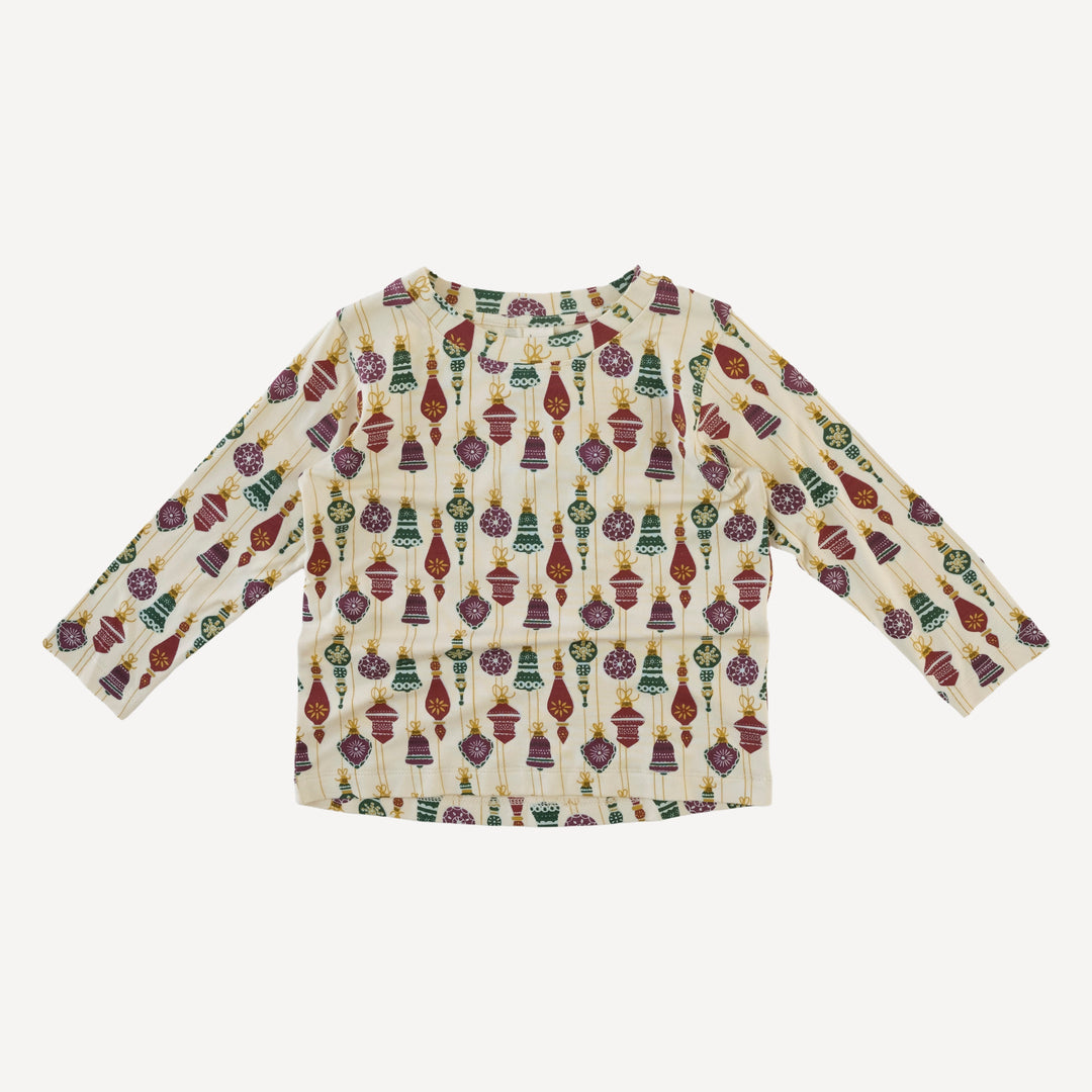 long sleeve essential boxy tee | vintage ornaments | bamboo