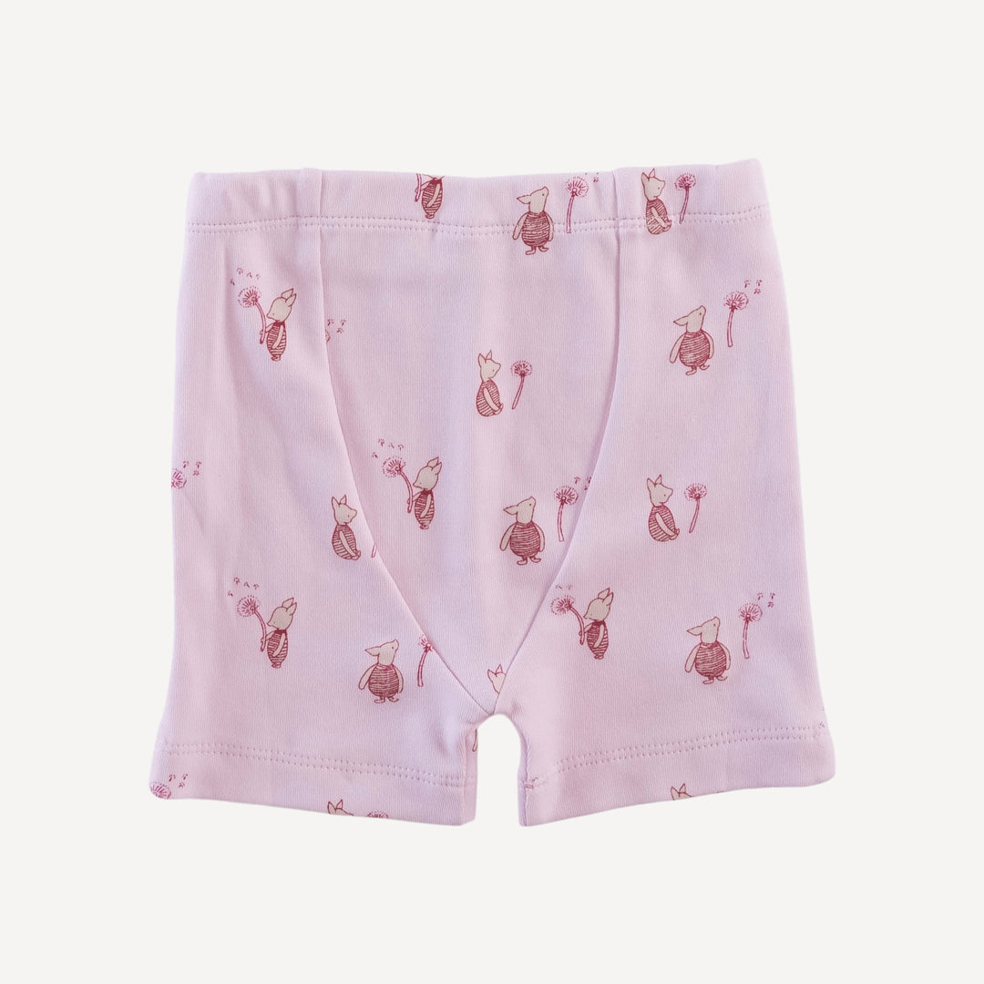 short sleeve crew neck shortie pj set | pink piglet | organic cotton interlock