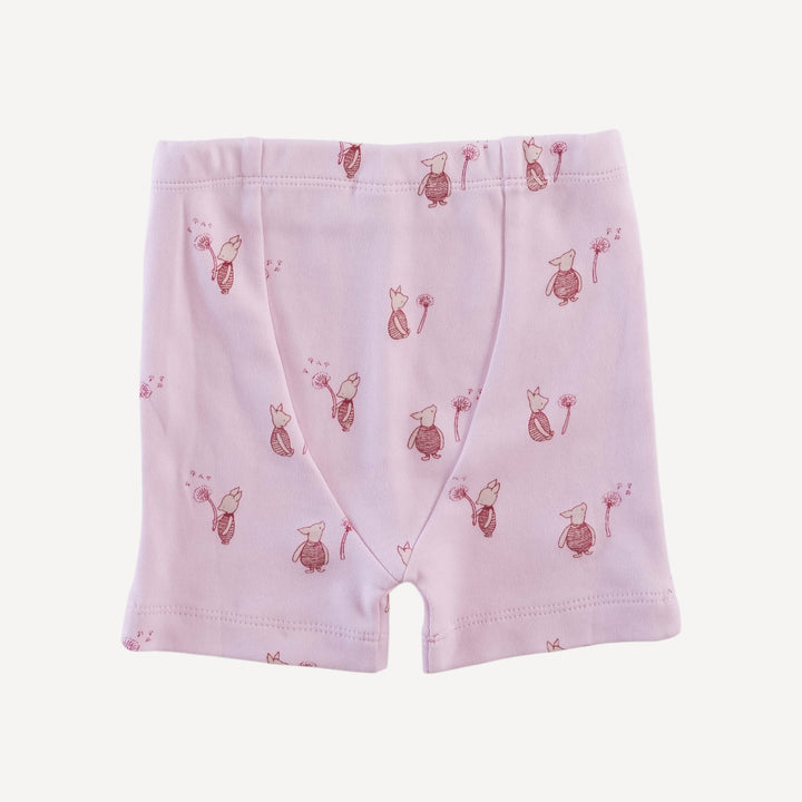 short sleeve crew neck shortie pj set | pink piglet | organic cotton interlock