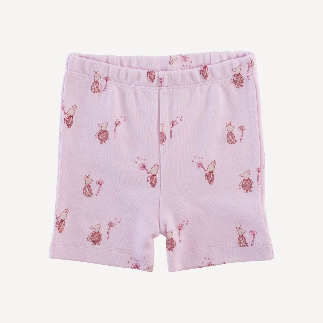 short sleeve crew neck shortie pj set | pink piglet | organic cotton interlock