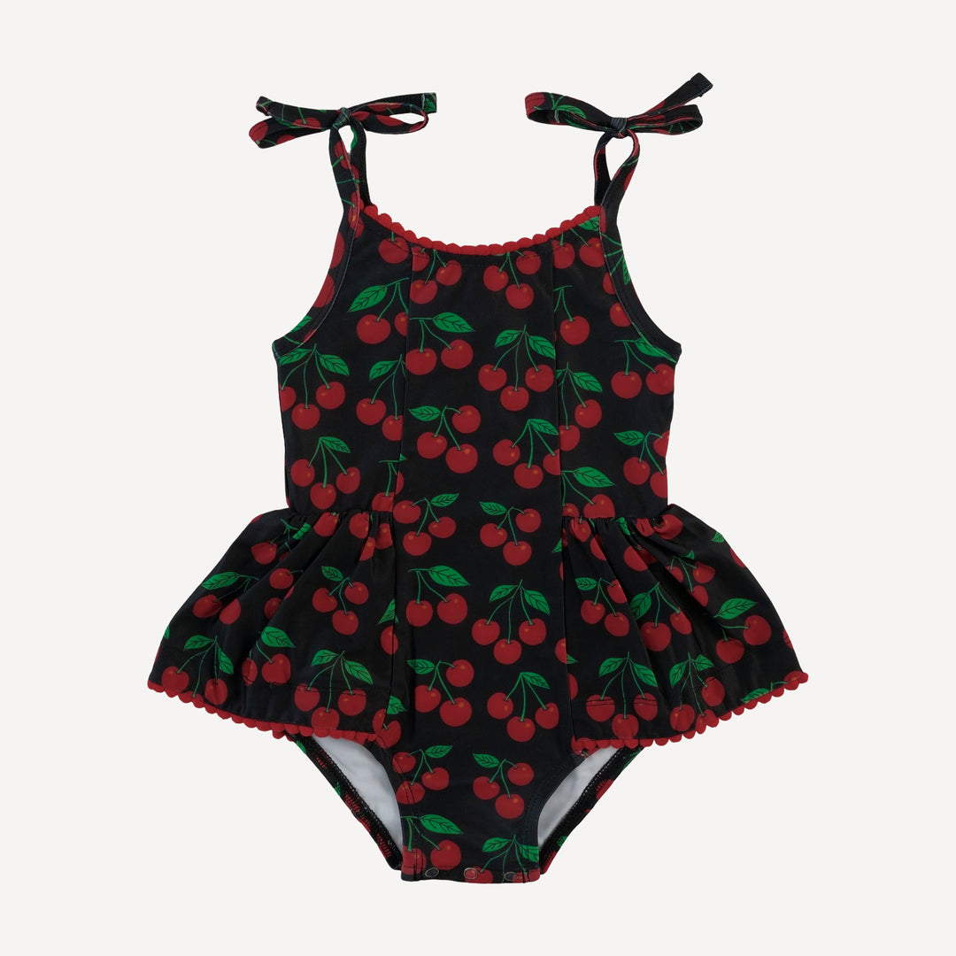 spaghetti tie ballerina swimsuit | cherries | swim