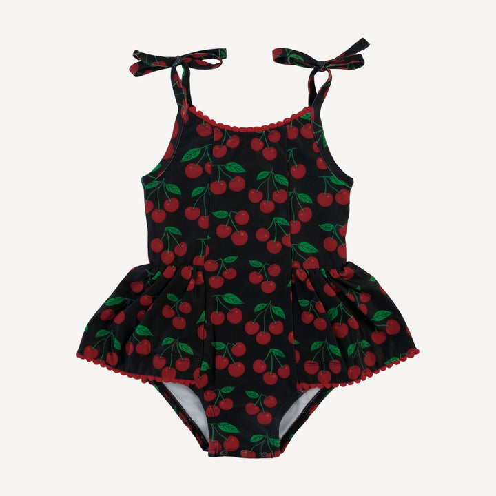 spaghetti tie ballerina swimsuit | cherries | swim