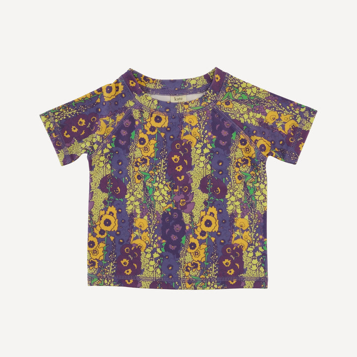 short sleeve rash guard tee | violet hollyhock | swim