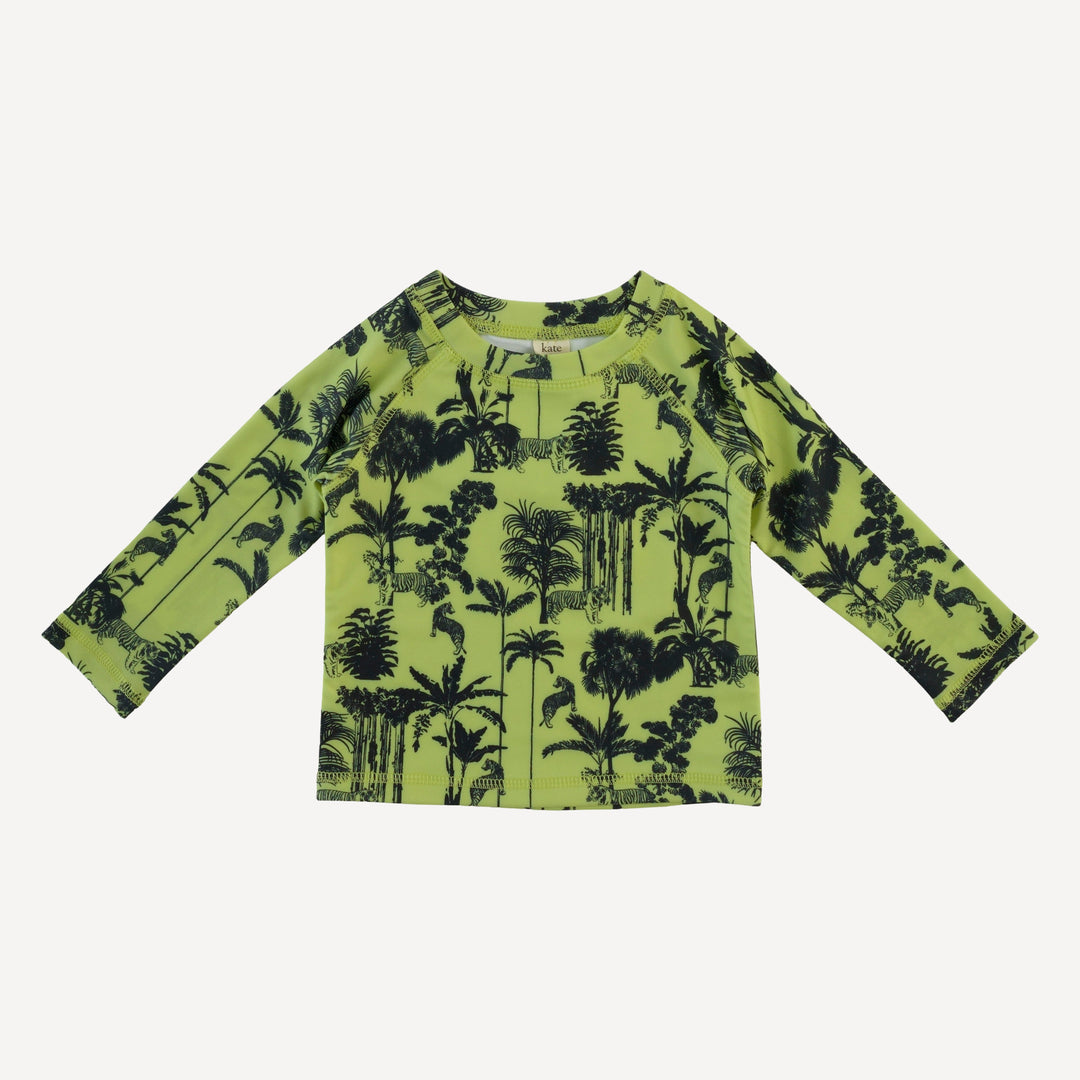 long sleeve rash guard tee | lime jungle | swim