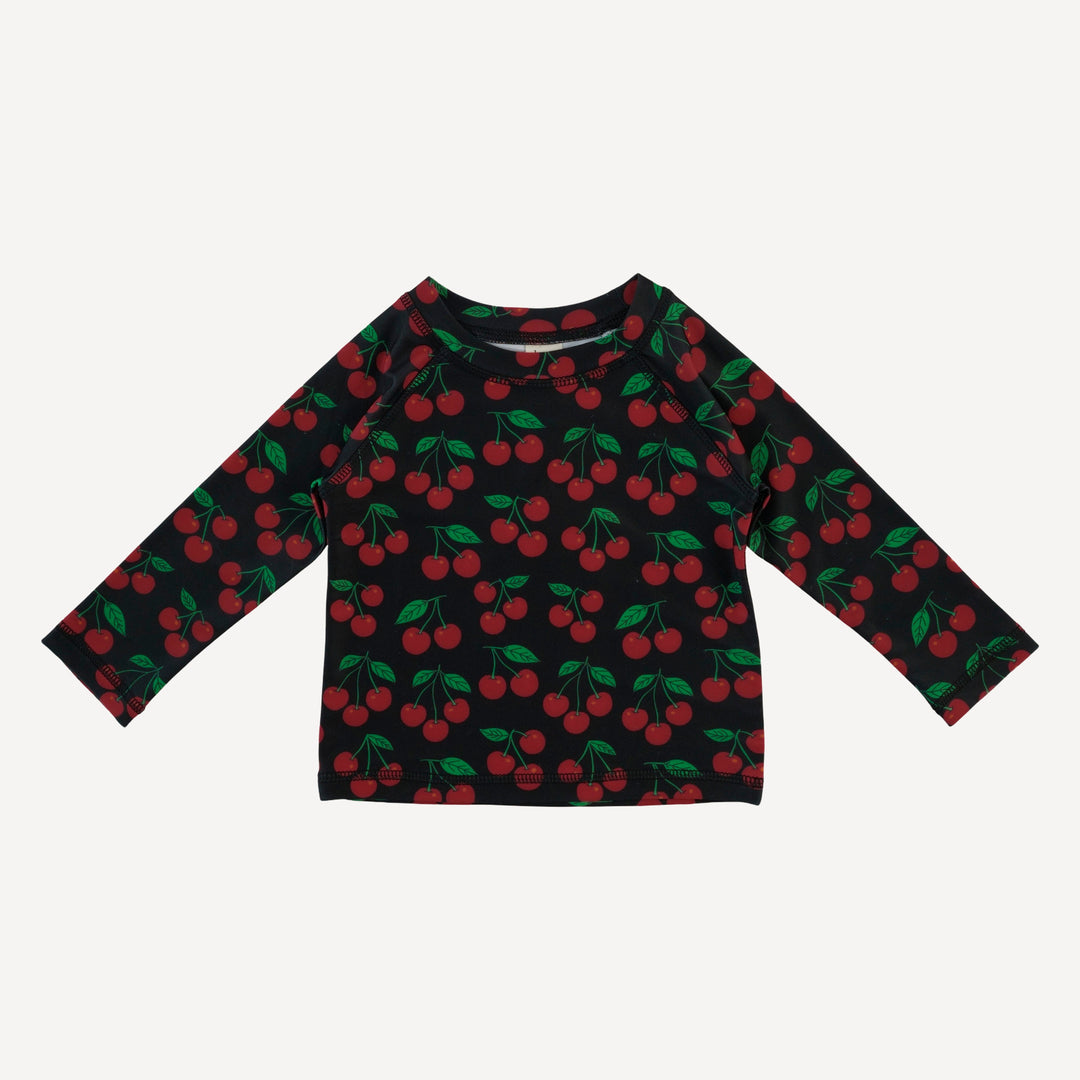 long sleeve rash guard tee | cherries | swim
