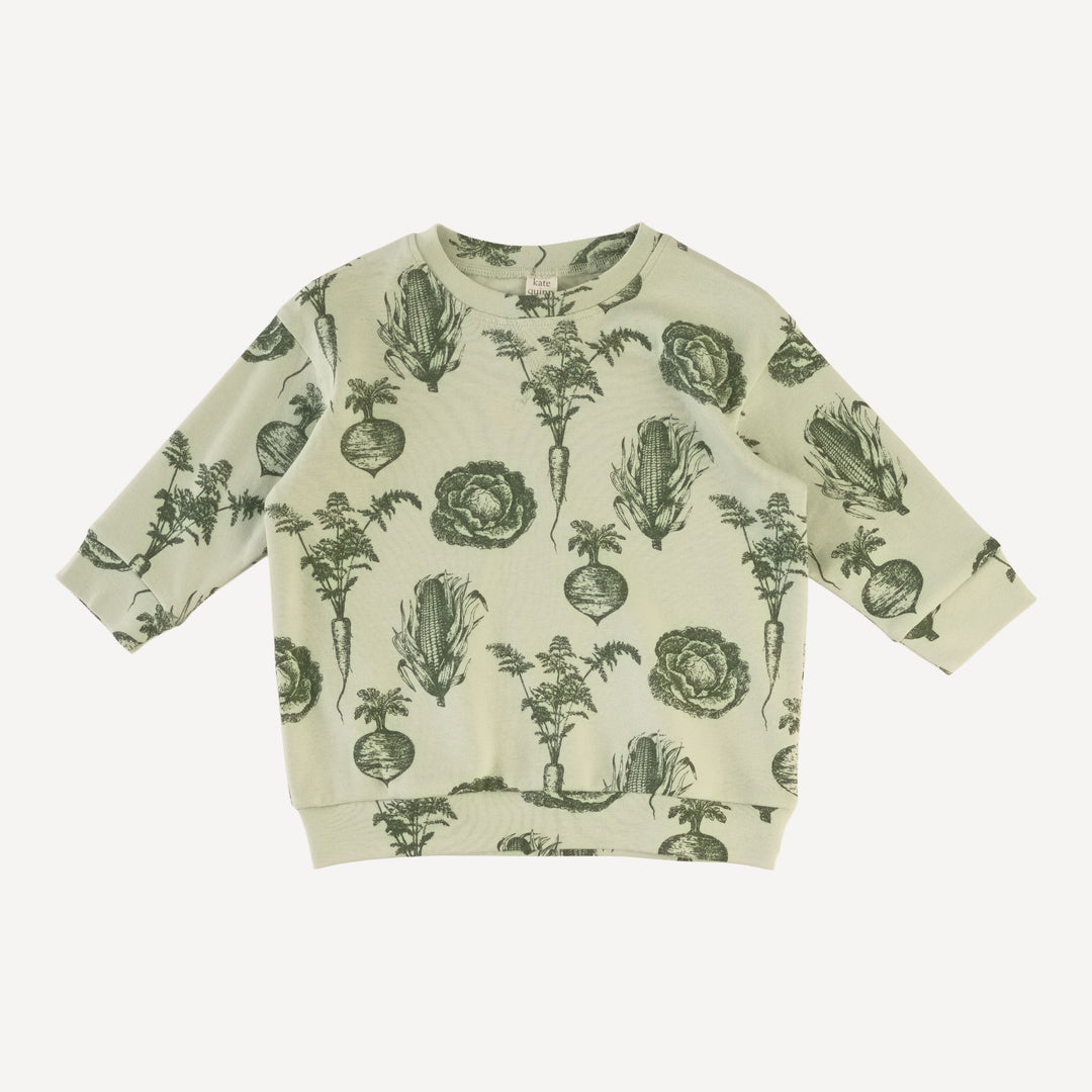 oversized sweatshirt + legging set | green veggies | organic cotton interlock