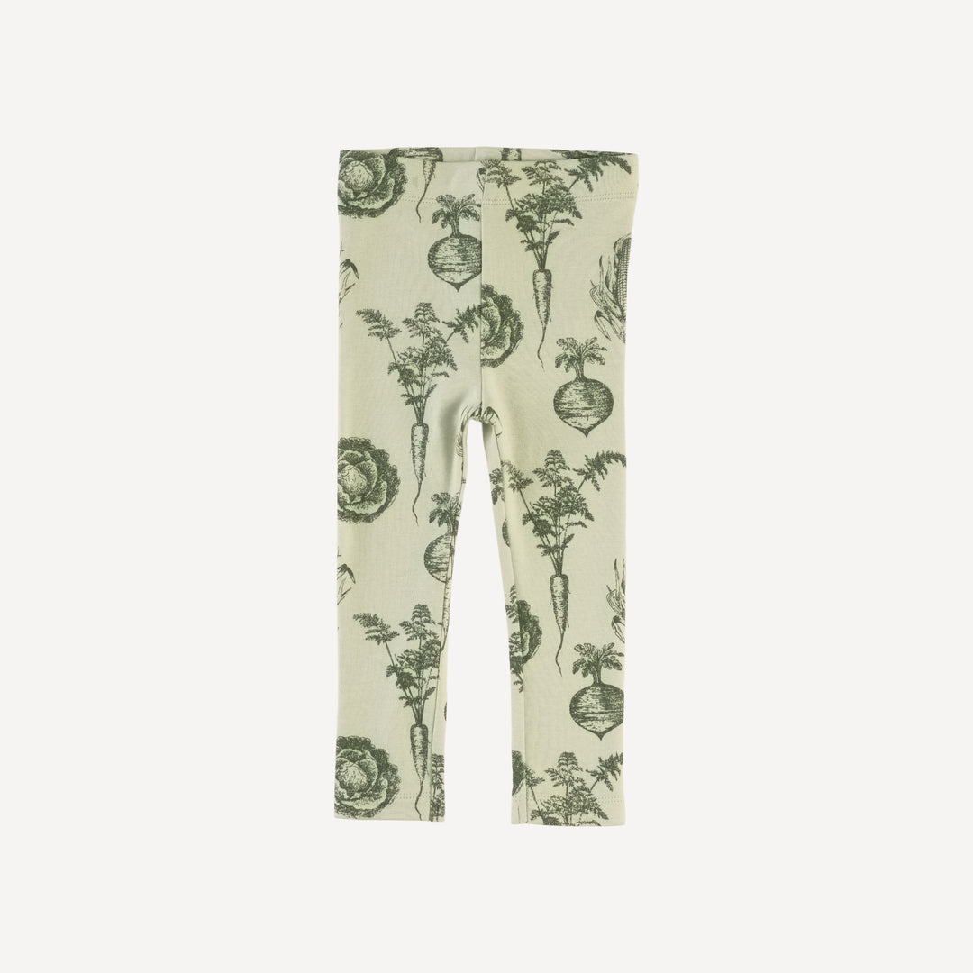 classic skinny legging | green veggies | organic cotton interlock