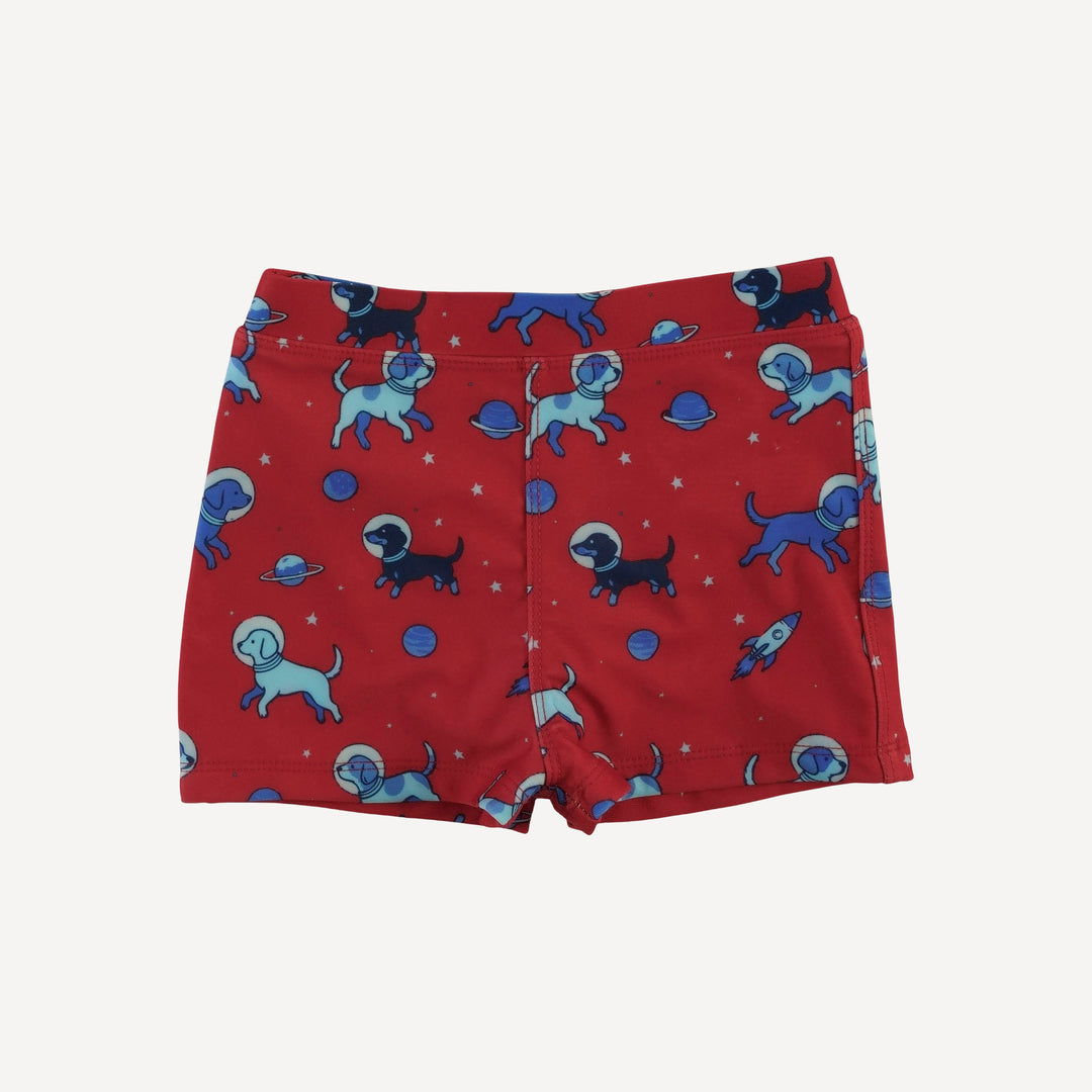 short sleeve rash guard tee + short set | space pups | swim