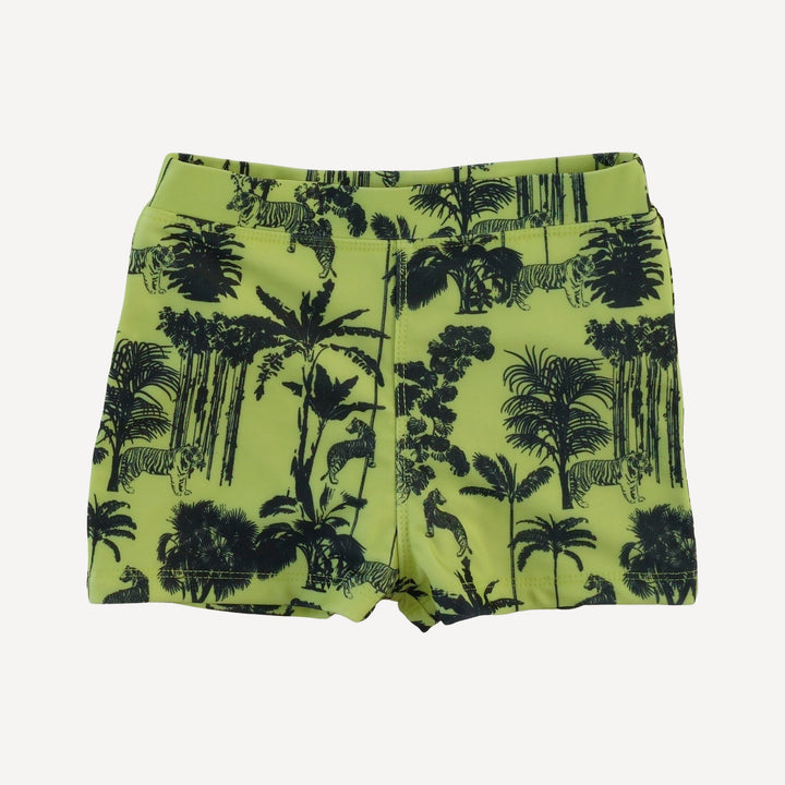 short sleeve rash guard tee + short set | lime jungle | swim