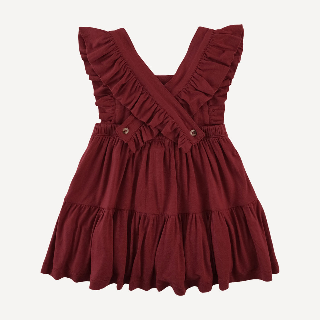 pinafore prairie dress | winter berry | bamboo