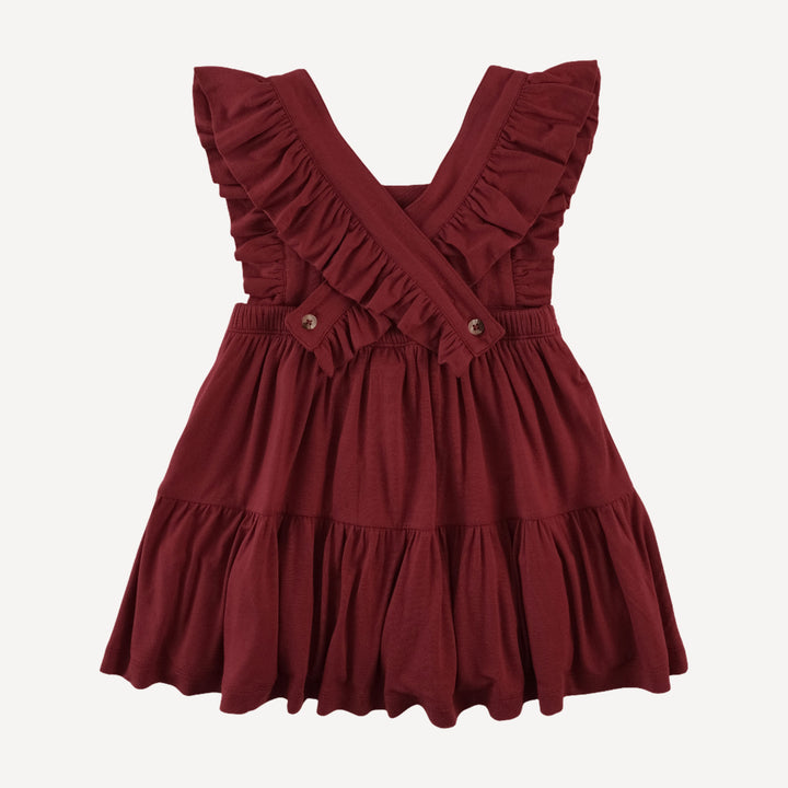 pinafore prairie dress | winter berry | bamboo