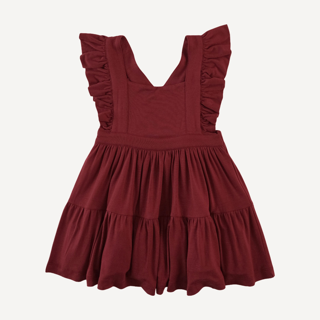 pinafore prairie dress | winter berry | bamboo
