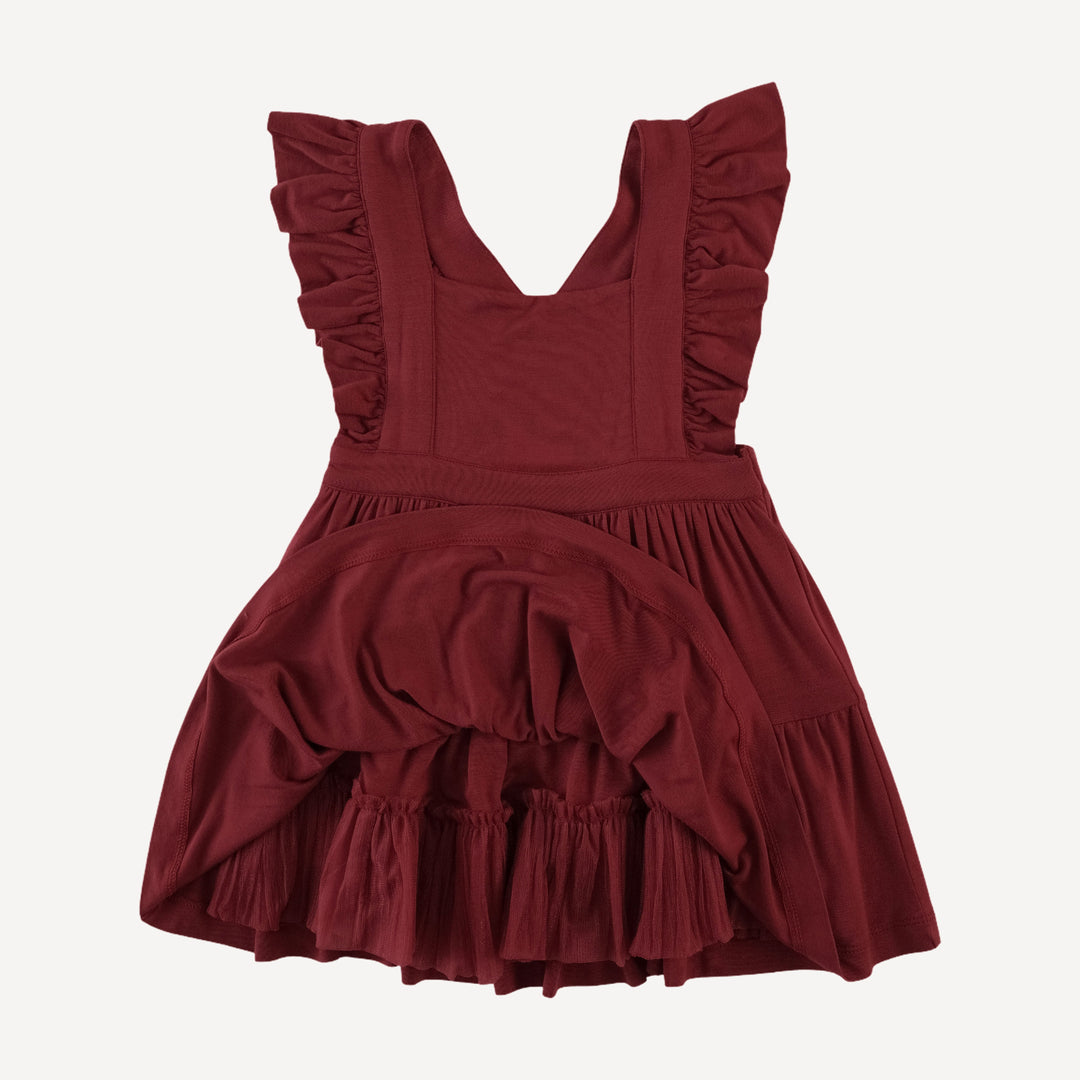 pinafore prairie dress | winter berry | bamboo