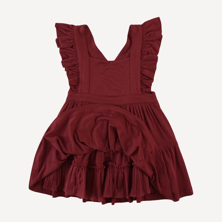pinafore prairie dress | winter berry | bamboo