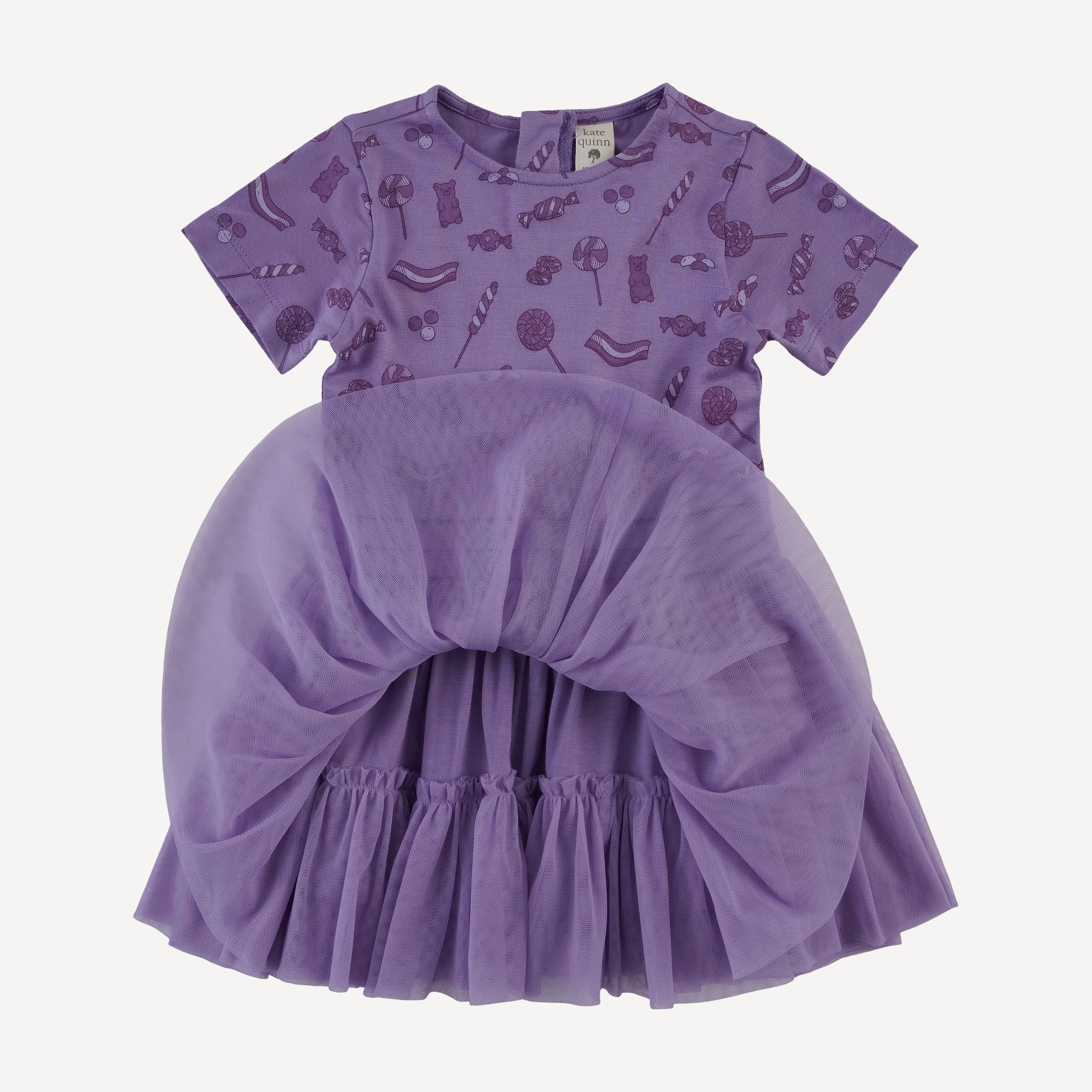 short sleeve classic tulle ballet dress | purple candy | bamboo