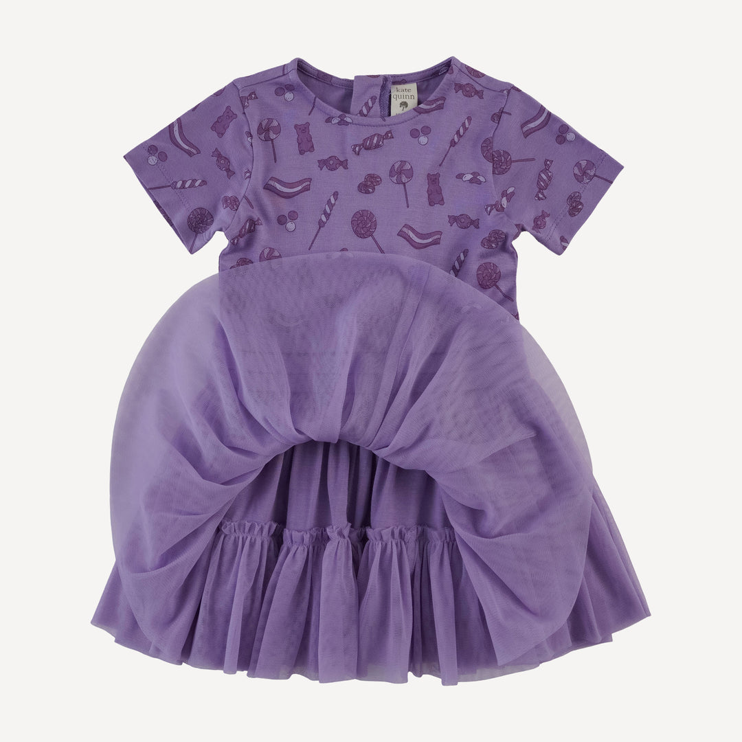 short sleeve classic tulle ballet dress | purple candy | bamboo