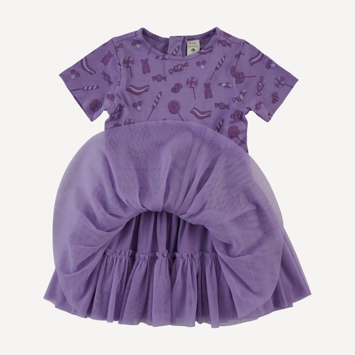 short sleeve classic tulle ballet dress | purple candy | bamboo
