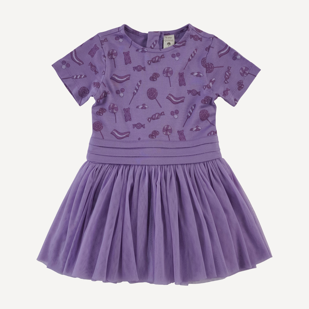 short sleeve classic tulle ballet dress | purple candy
