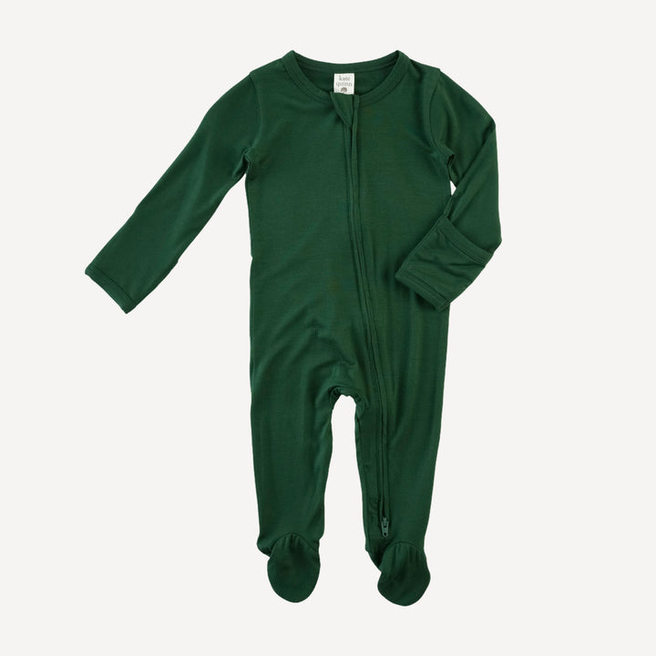 long sleeve two way zipper footie | mountain view | bamboo