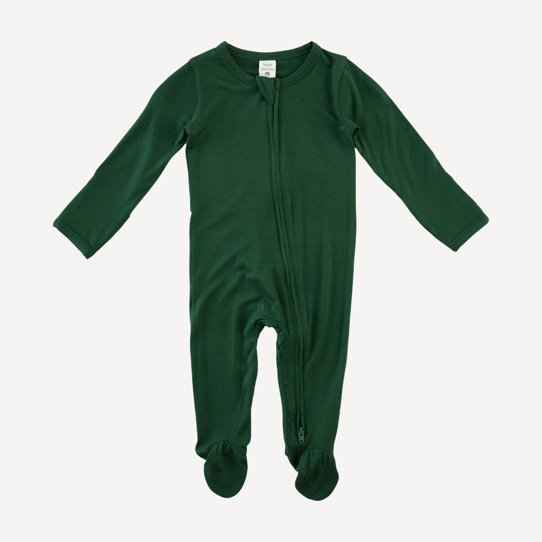 long sleeve two way zipper footie | mountain view | bamboo