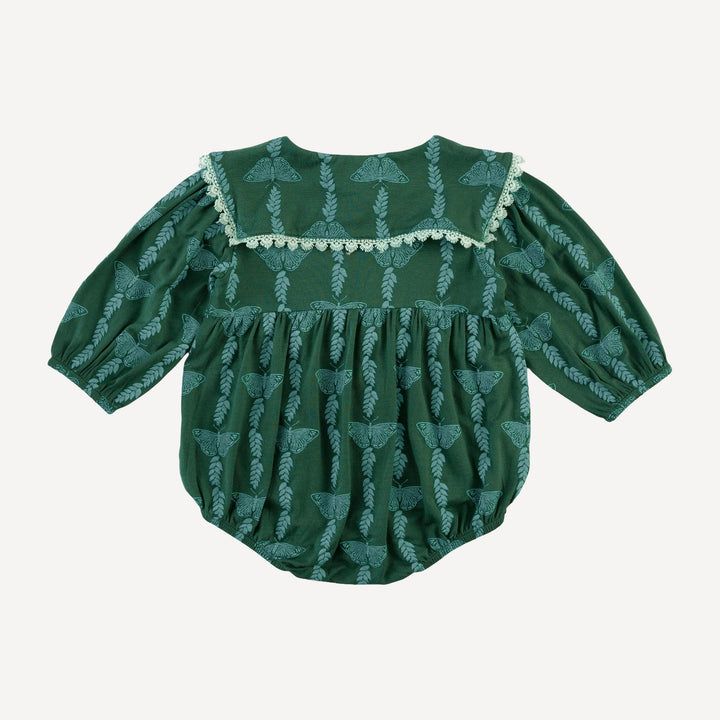 long sleeve square collar bubble | juniper butterfly vine | bamboo
