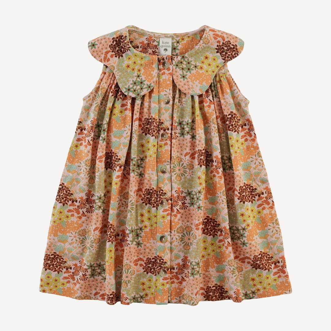 olive dress | pink ditsy garden | bamboo