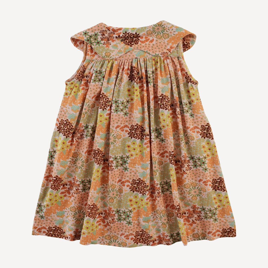 olive dress | pink ditsy garden | bamboo