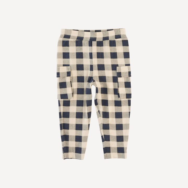 skinny cargo pant | blueberry gingham | bamboo