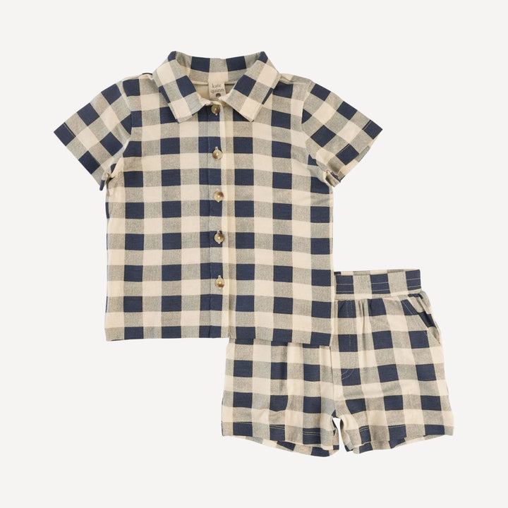 jacob set | blueberry gingham | bamboo