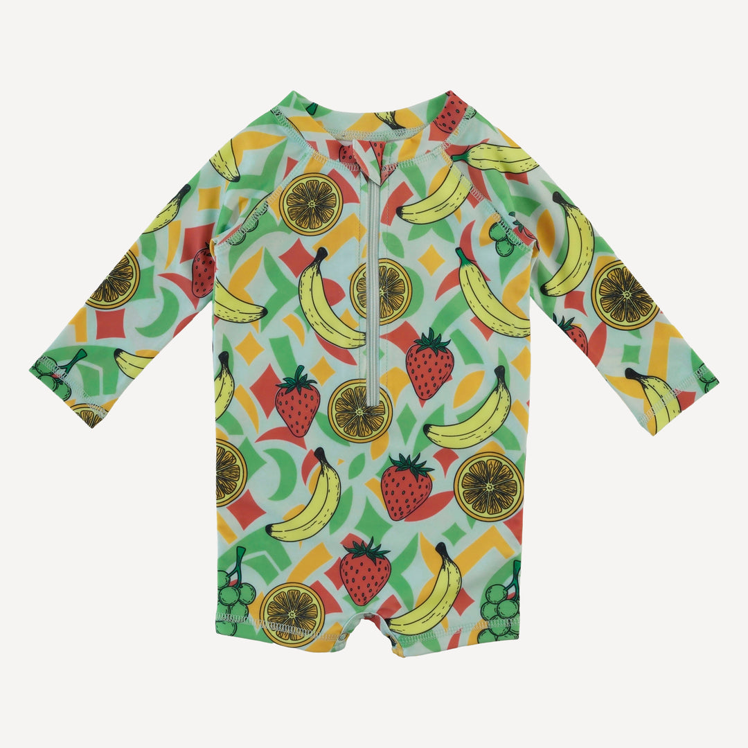 long sleeve zip front rash guard shortie | fruit | swim