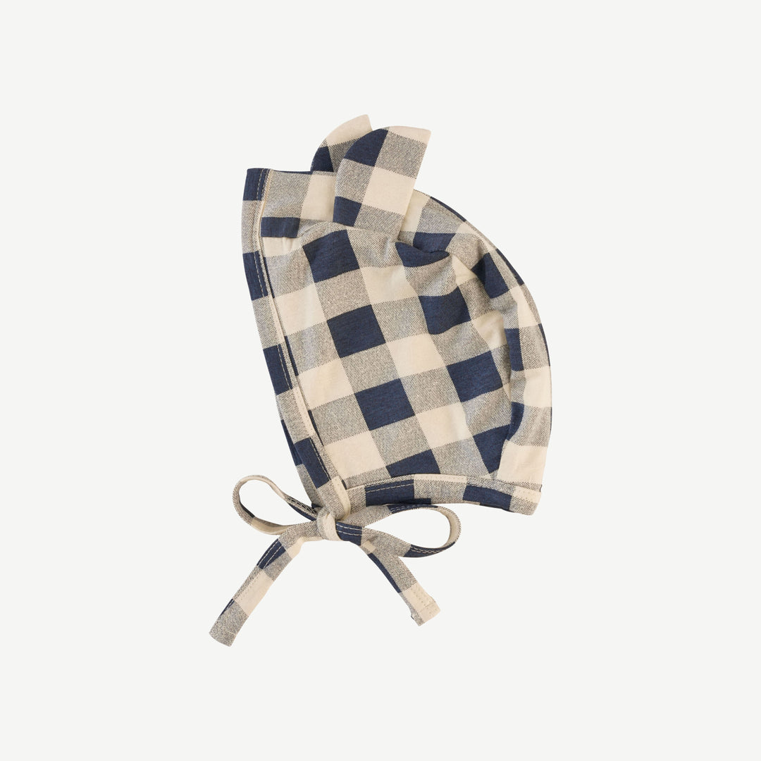 bear hat | blueberry gingham | bamboo