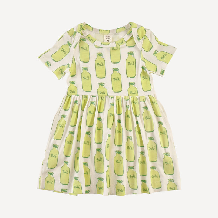 short sleeve lap neck dress | milk jars | bamboo