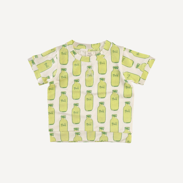 short sleeve topstitch top + short set | milk jars | bamboo