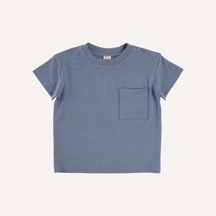 short sleeve relaxed classic pocket tee | blue horizon | bamboo