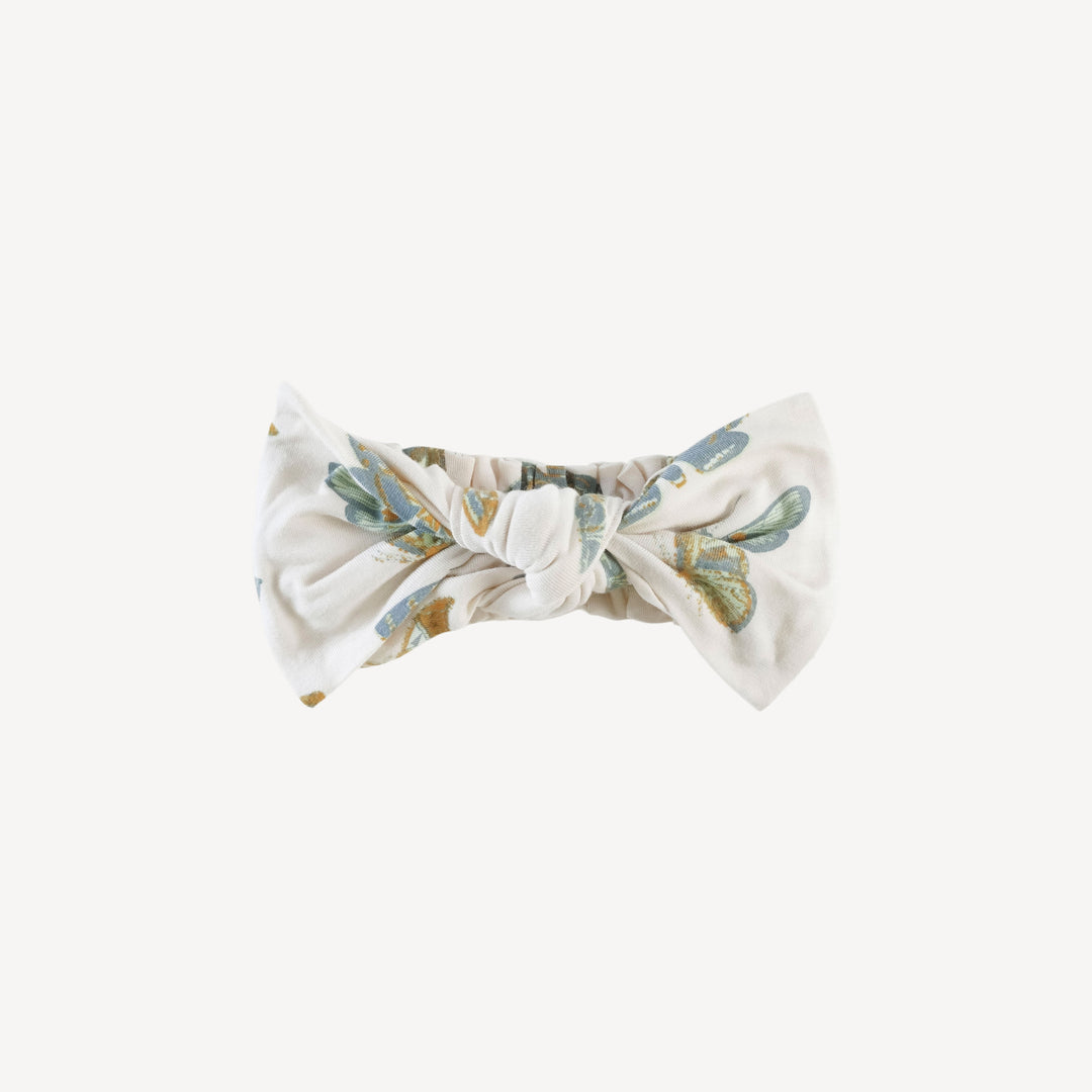 large bow elastic headband | dusty blue moth | lenzing modal