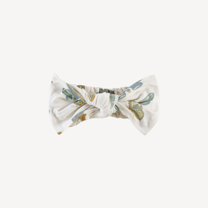 large bow elastic headband | dusty blue moth | lenzing modal