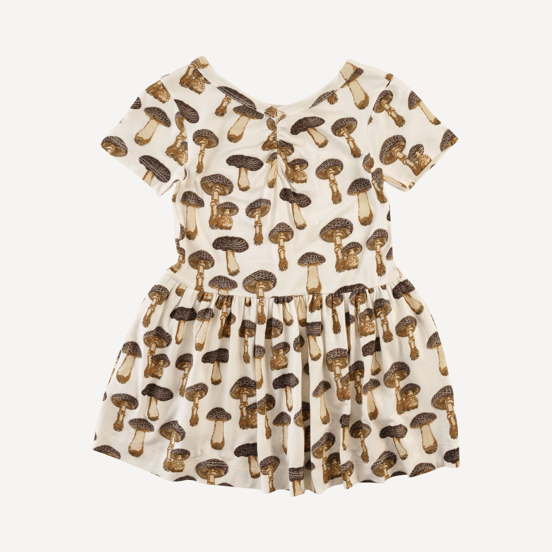 short sleeve twirl dress | neutral fungi | bamboo