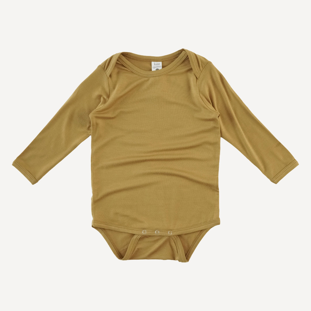 long sleeve lap neck bodysuit | fennel | bamboo