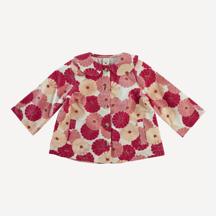 peter pan swing jacket | red vintage daisy | organic cotton woven