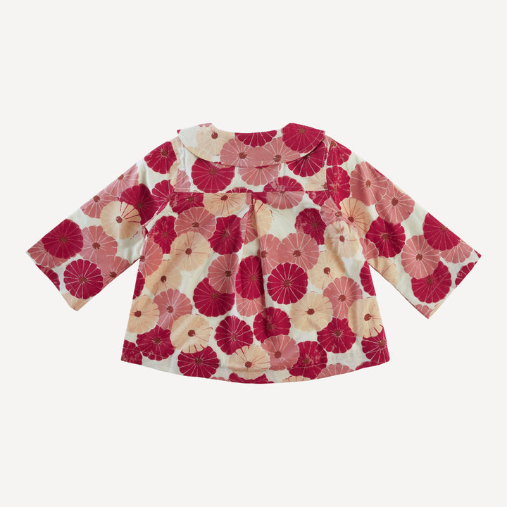 peter pan swing jacket | red vintage daisy | organic cotton woven