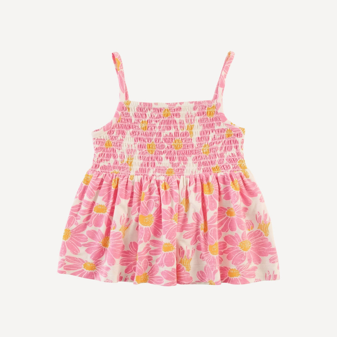 spaghetti strap smocked top + bike short set | bonbon daisy | bamboo