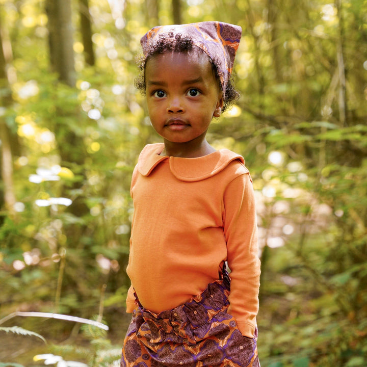 long sleeve peter pan tee | caramel | organic cotton wide rib