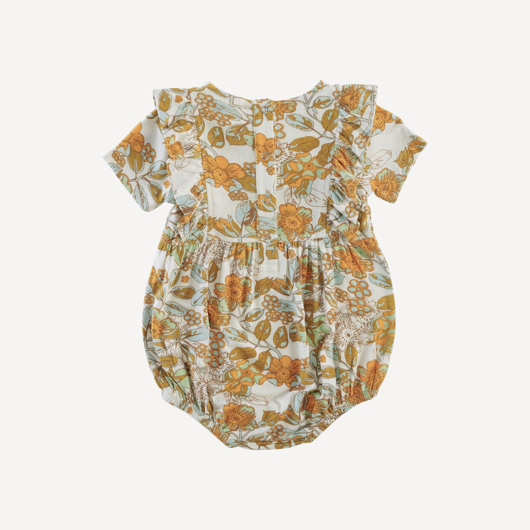 short sleeve ruffle gathered bubble | farm floral | lenzing modal