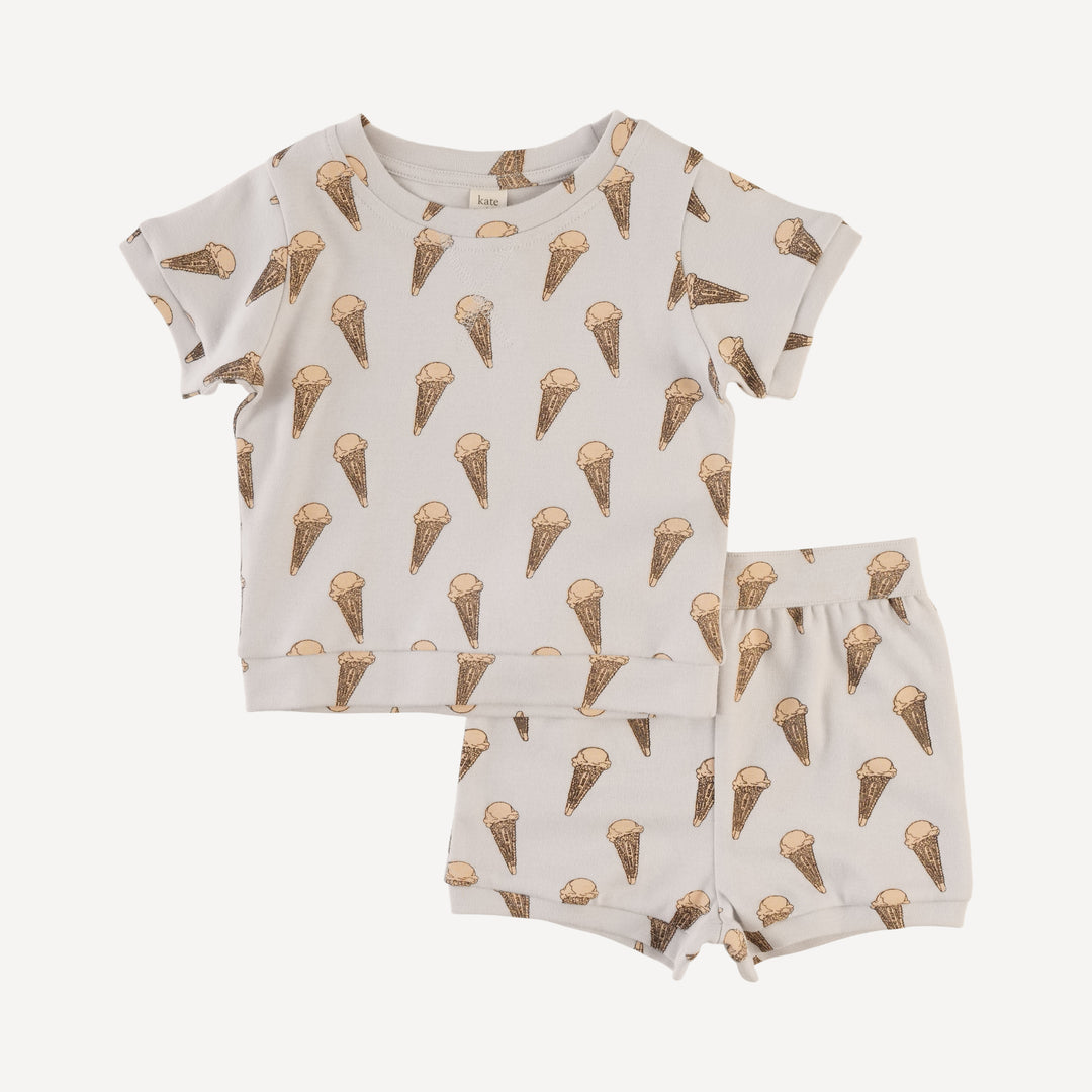 jamie short set | ice cream cone | organic cotton interlock