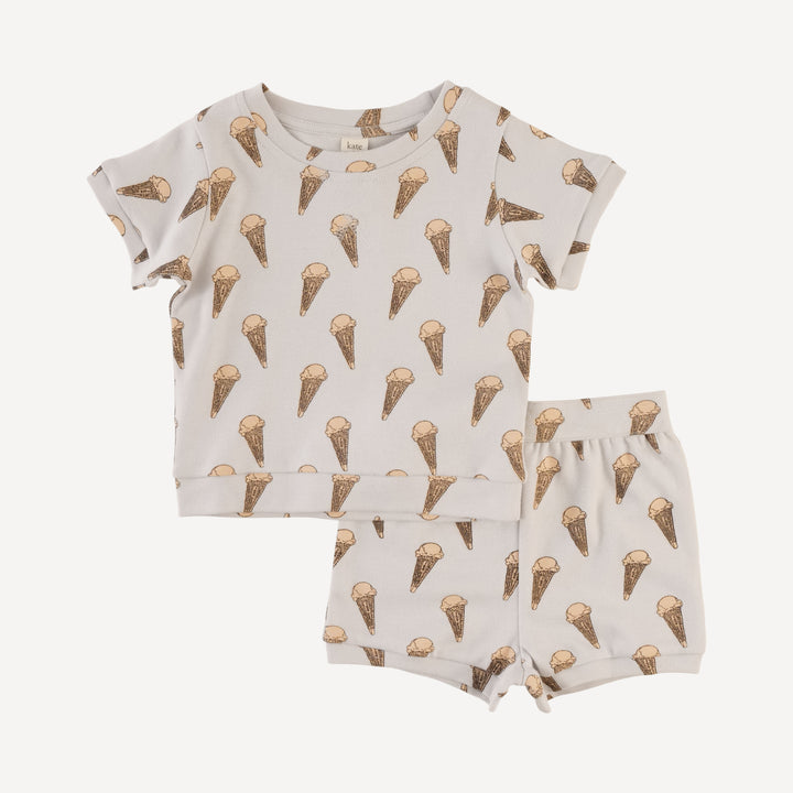 jamie short set | ice cream cone | organic cotton interlock