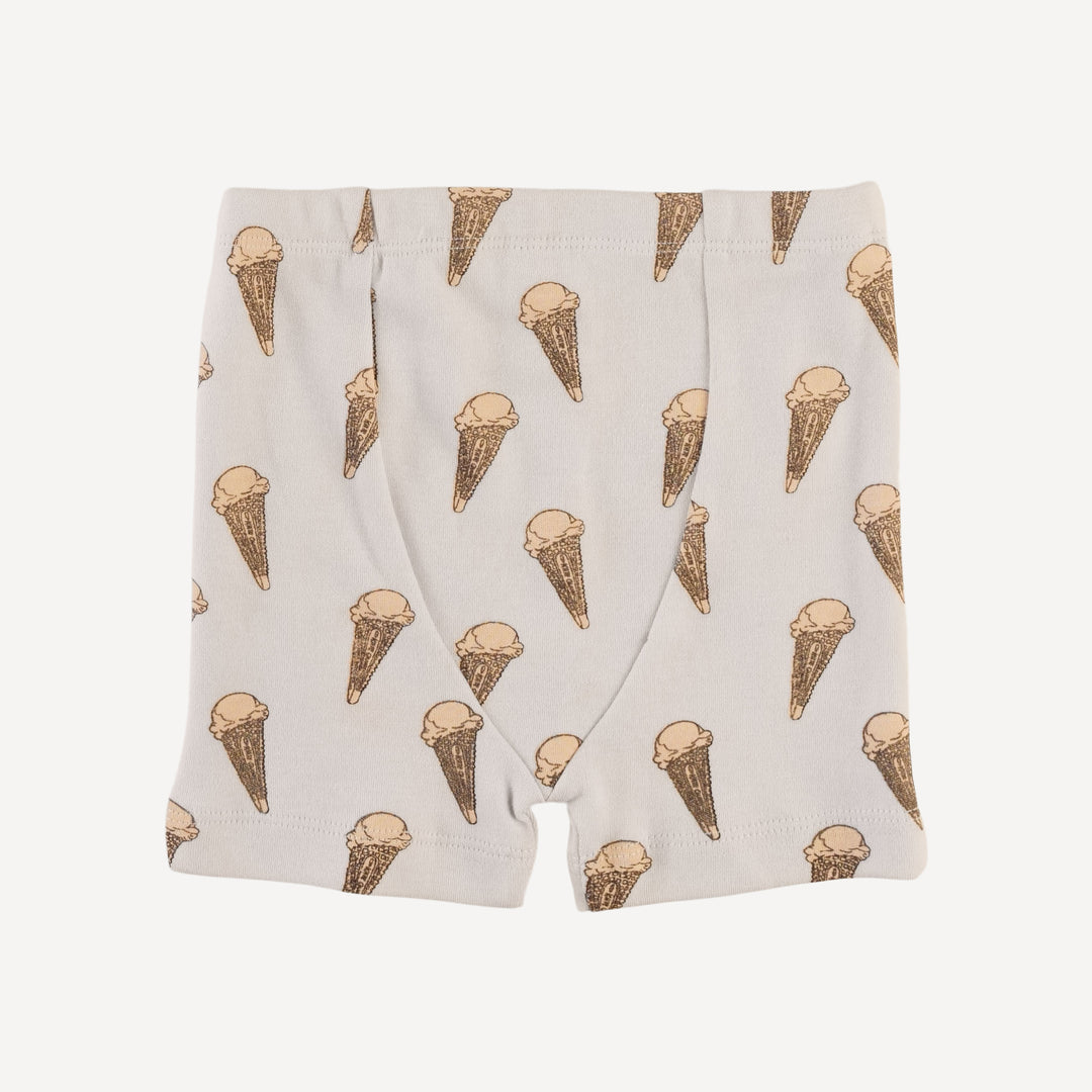 short sleeve crew neck shortie pj set | ice cream cone | organic cotton interlock